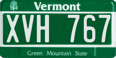 VT license plate XVH767