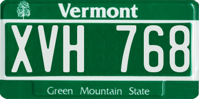 VT license plate XVH768