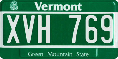 VT license plate XVH769