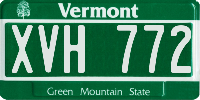 VT license plate XVH772