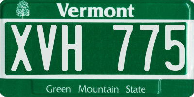 VT license plate XVH775