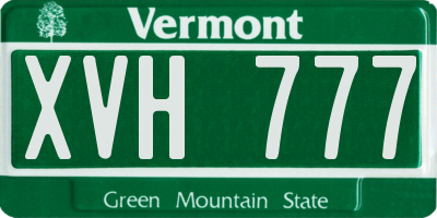 VT license plate XVH777
