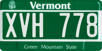 VT license plate XVH778