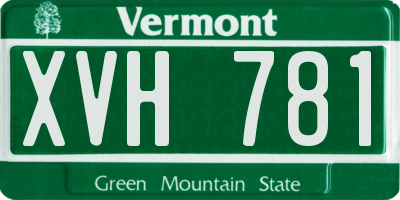 VT license plate XVH781