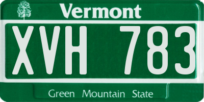 VT license plate XVH783