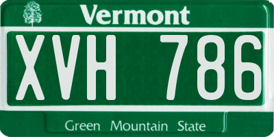 VT license plate XVH786