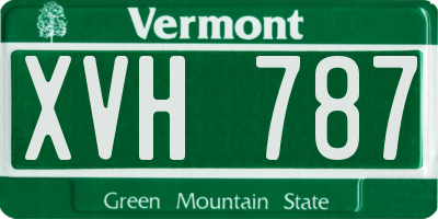VT license plate XVH787