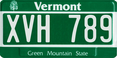 VT license plate XVH789