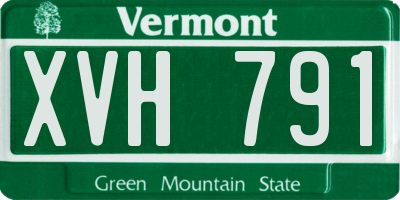 VT license plate XVH791