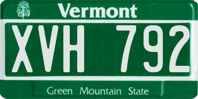 VT license plate XVH792