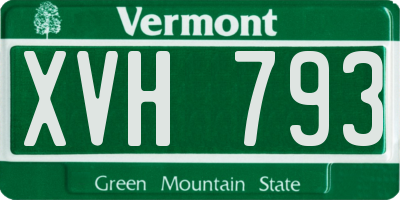 VT license plate XVH793