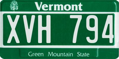 VT license plate XVH794