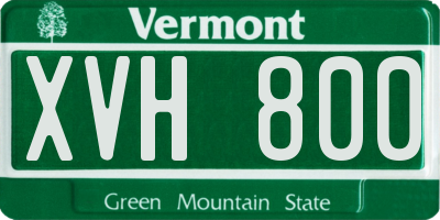 VT license plate XVH800