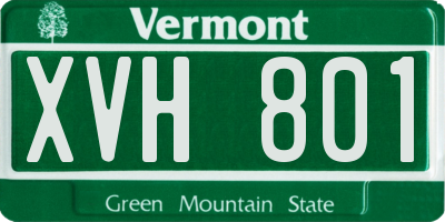 VT license plate XVH801