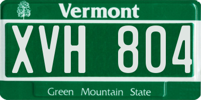 VT license plate XVH804