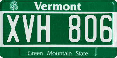 VT license plate XVH806