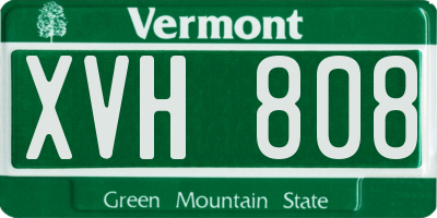 VT license plate XVH808