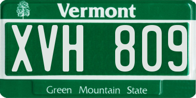 VT license plate XVH809