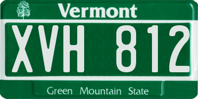 VT license plate XVH812