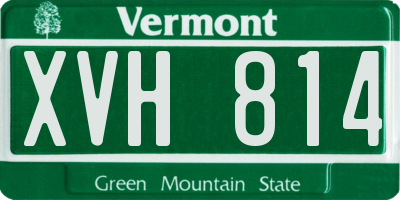 VT license plate XVH814