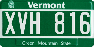 VT license plate XVH816