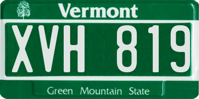 VT license plate XVH819