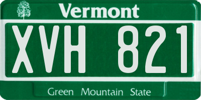 VT license plate XVH821