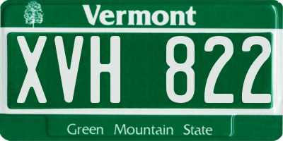 VT license plate XVH822