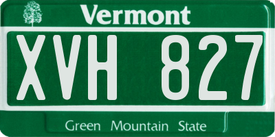 VT license plate XVH827