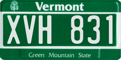 VT license plate XVH831