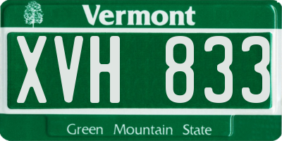 VT license plate XVH833