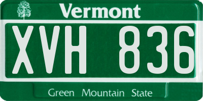VT license plate XVH836