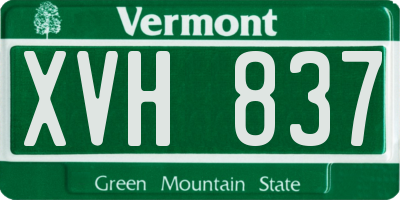 VT license plate XVH837