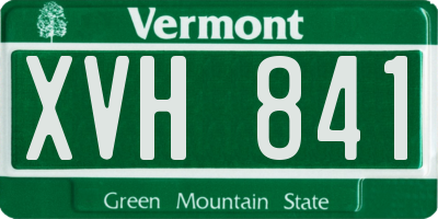 VT license plate XVH841