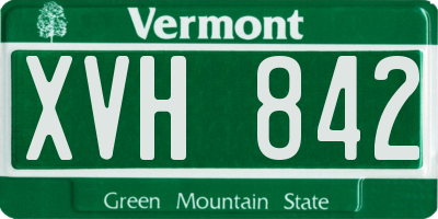 VT license plate XVH842