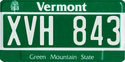 VT license plate XVH843