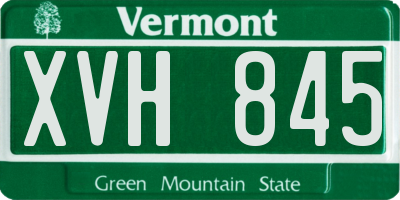 VT license plate XVH845