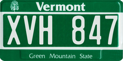 VT license plate XVH847