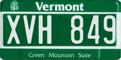 VT license plate XVH849