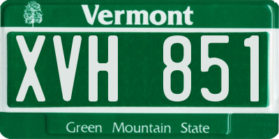 VT license plate XVH851