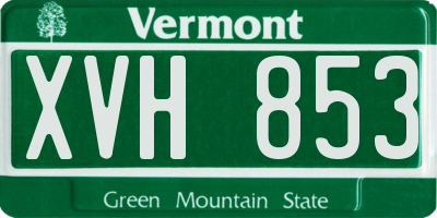 VT license plate XVH853