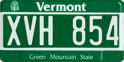 VT license plate XVH854