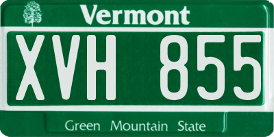 VT license plate XVH855