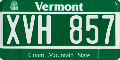 VT license plate XVH857