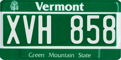 VT license plate XVH858