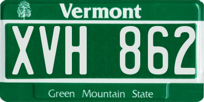 VT license plate XVH862