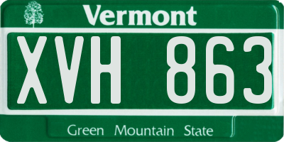 VT license plate XVH863