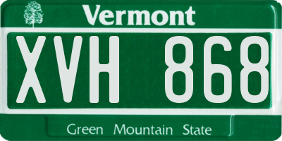 VT license plate XVH868