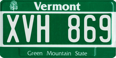 VT license plate XVH869