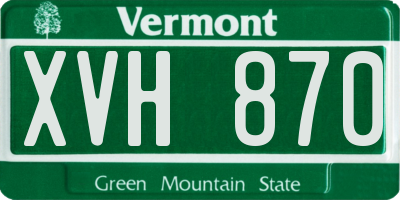 VT license plate XVH870